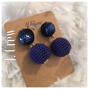 J. Crew Blue Ball Sequin Drop Earrings